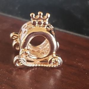 Rose gold carriage charm
